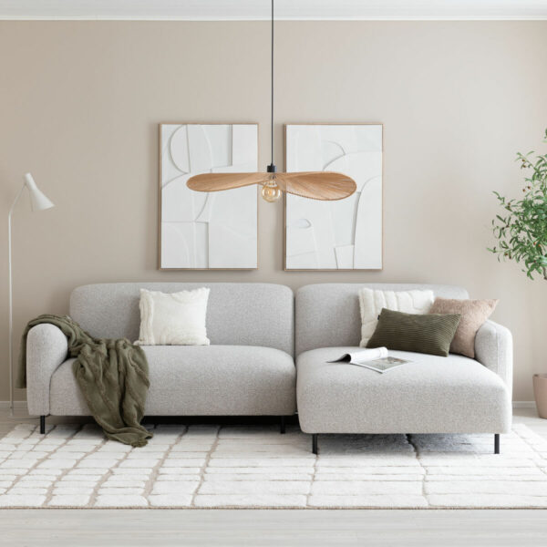 House Nordic Salvador divaanisohva oikea vaaleanharmaa HN1253