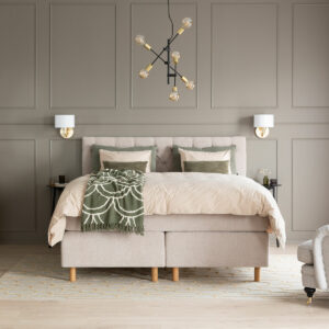 Unia Luxus jenkkisänkypaketti 160x200 memory M/L, Memory soft, hiekka Omega 08,